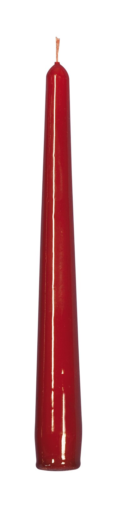 Candela conica liscia laccata rosso