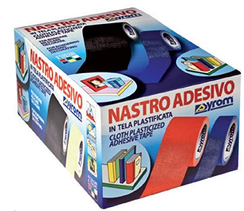 Nastro adesivo in tela Tes 702 SYROM formato 19 mm x 2,7 m - materiale tela plastificata giallo - 7566