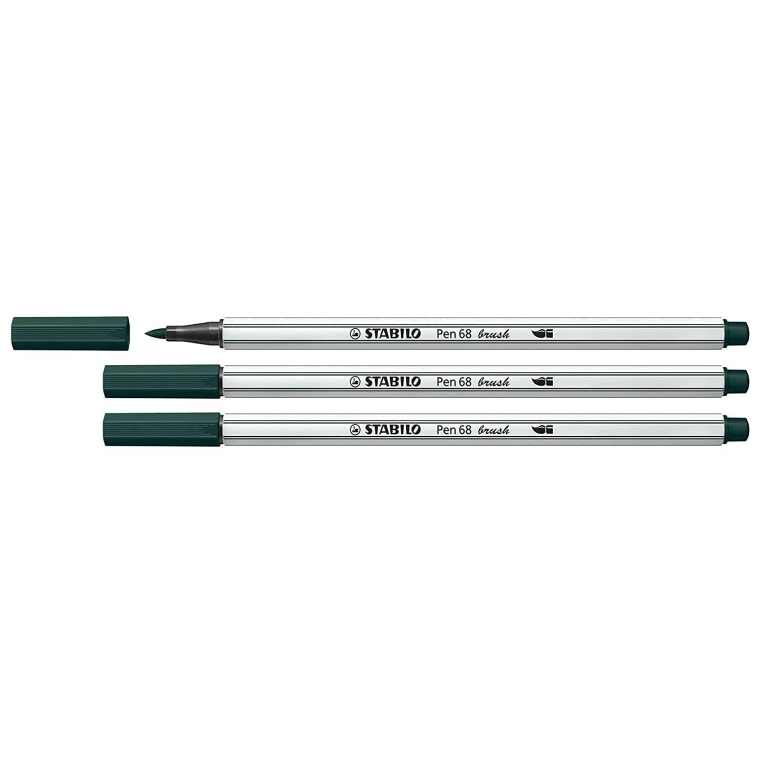 Penna Stabilo Pen 68 brush verde terra