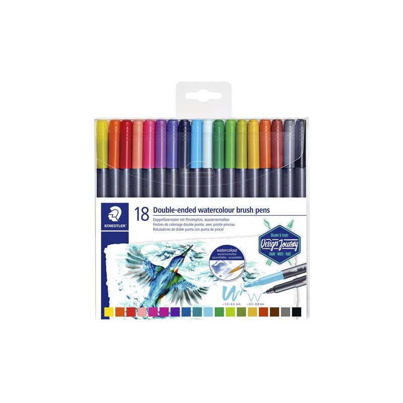 Pennarelli Staedtler doppia punta acquarellabile brush e fine pz.18