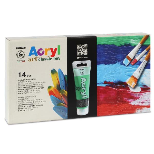 STARTERSET ACRYL 8X75+1CART+5PENNEL