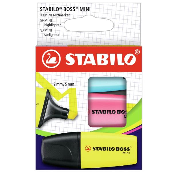 AST3 STABILO BOSS MINI BL/GL/ROSA