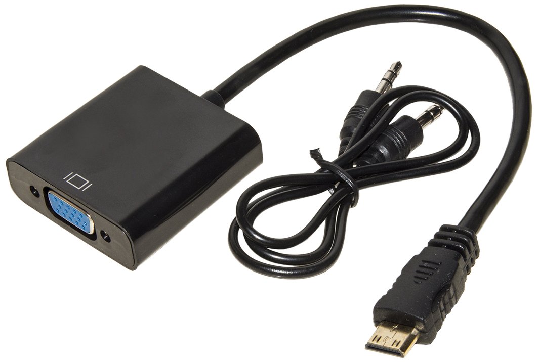 Adattatore mini hdmi 'c' - vga femmina + audio