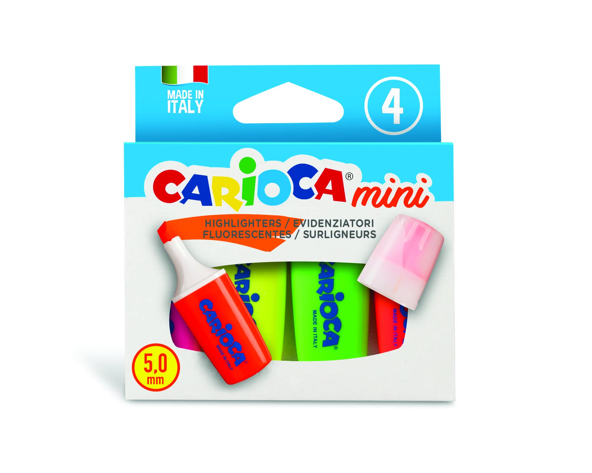 Bl. 4 evidenziatori minilight Carioca colori assortiti