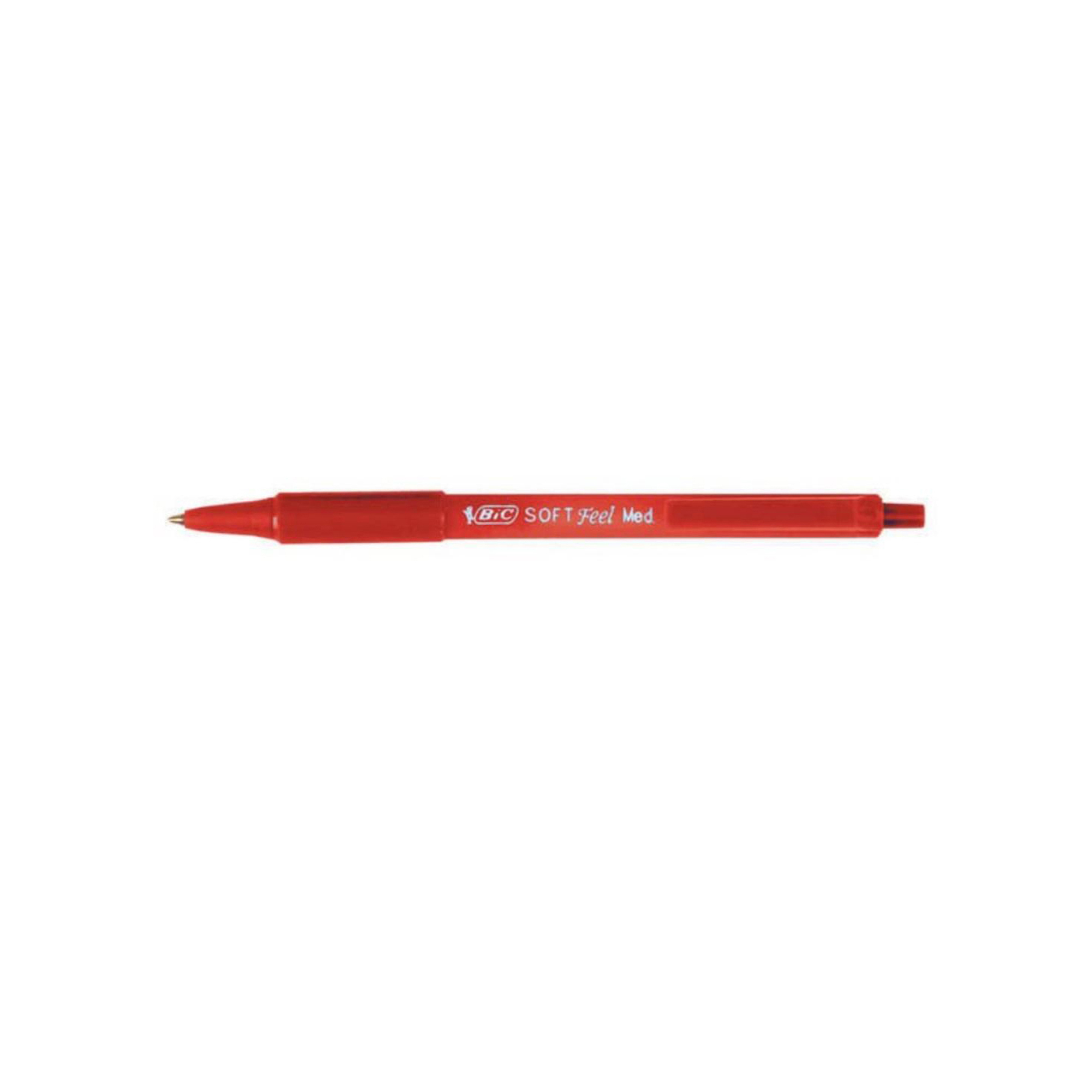 Penne a sfera a scatto Soft Feel  - punta 1,0mm - rosso - Bic - conf. 12 pezzi