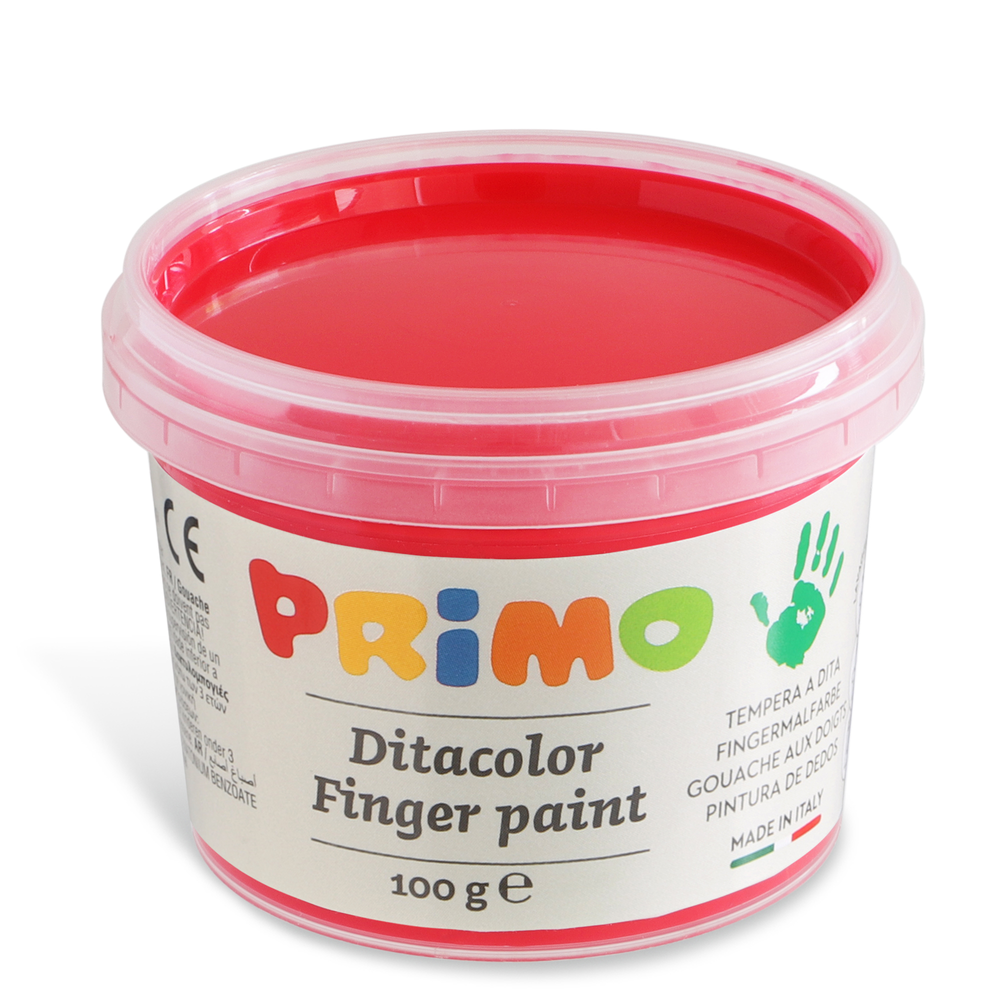 Ditacolor colori a dita - 100ml  - c/pennello - Primo - valigetta 6 colori