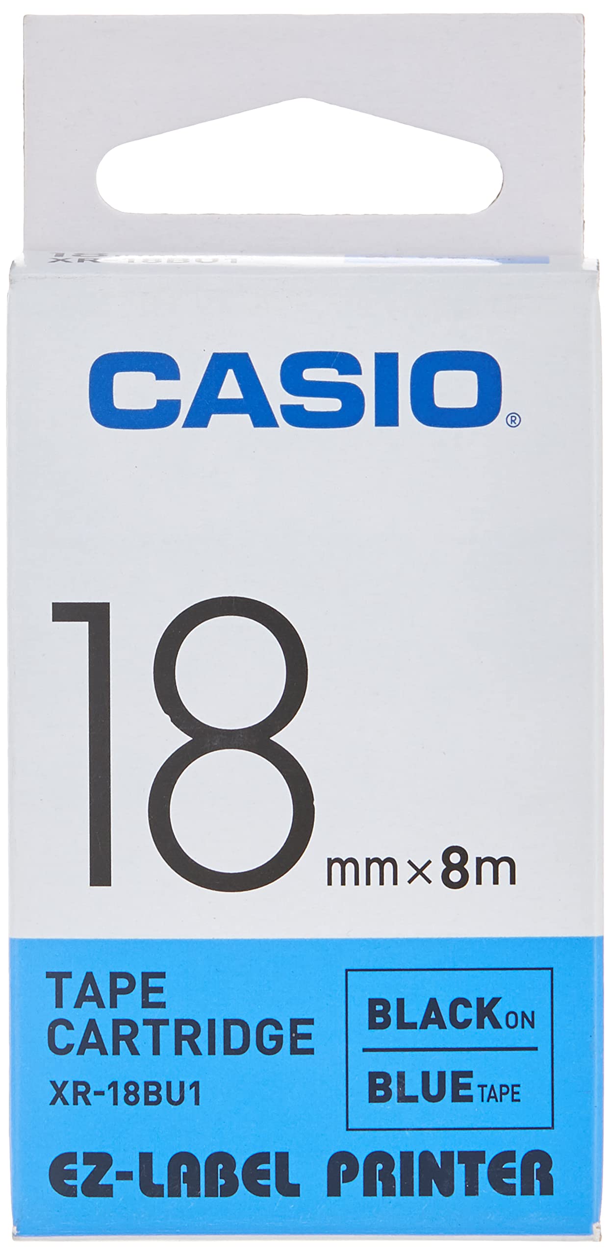 Nastro Casio label printer mm.18 nero/blu