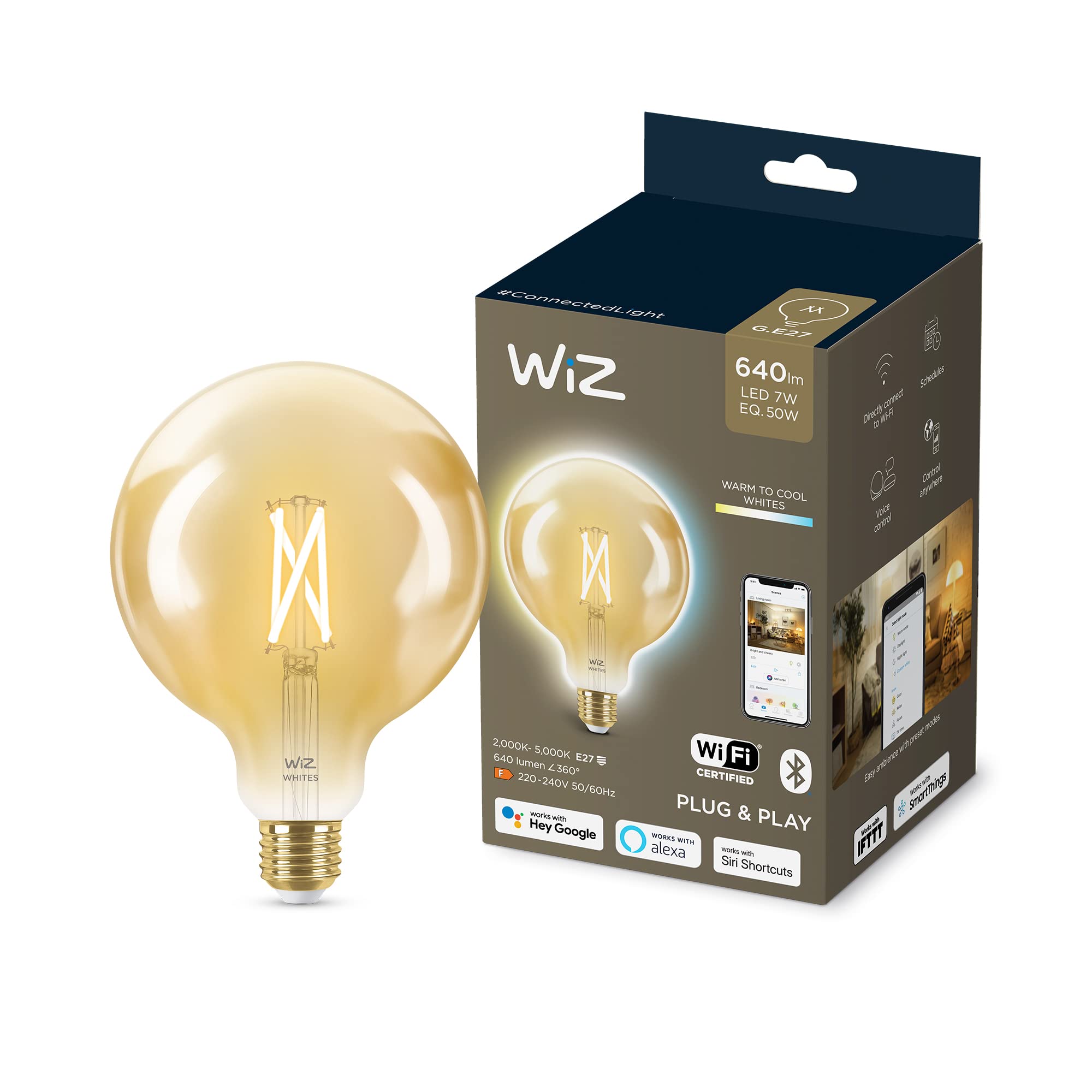 WIZ TW GLOBO G125 FILAMENTO AMBR