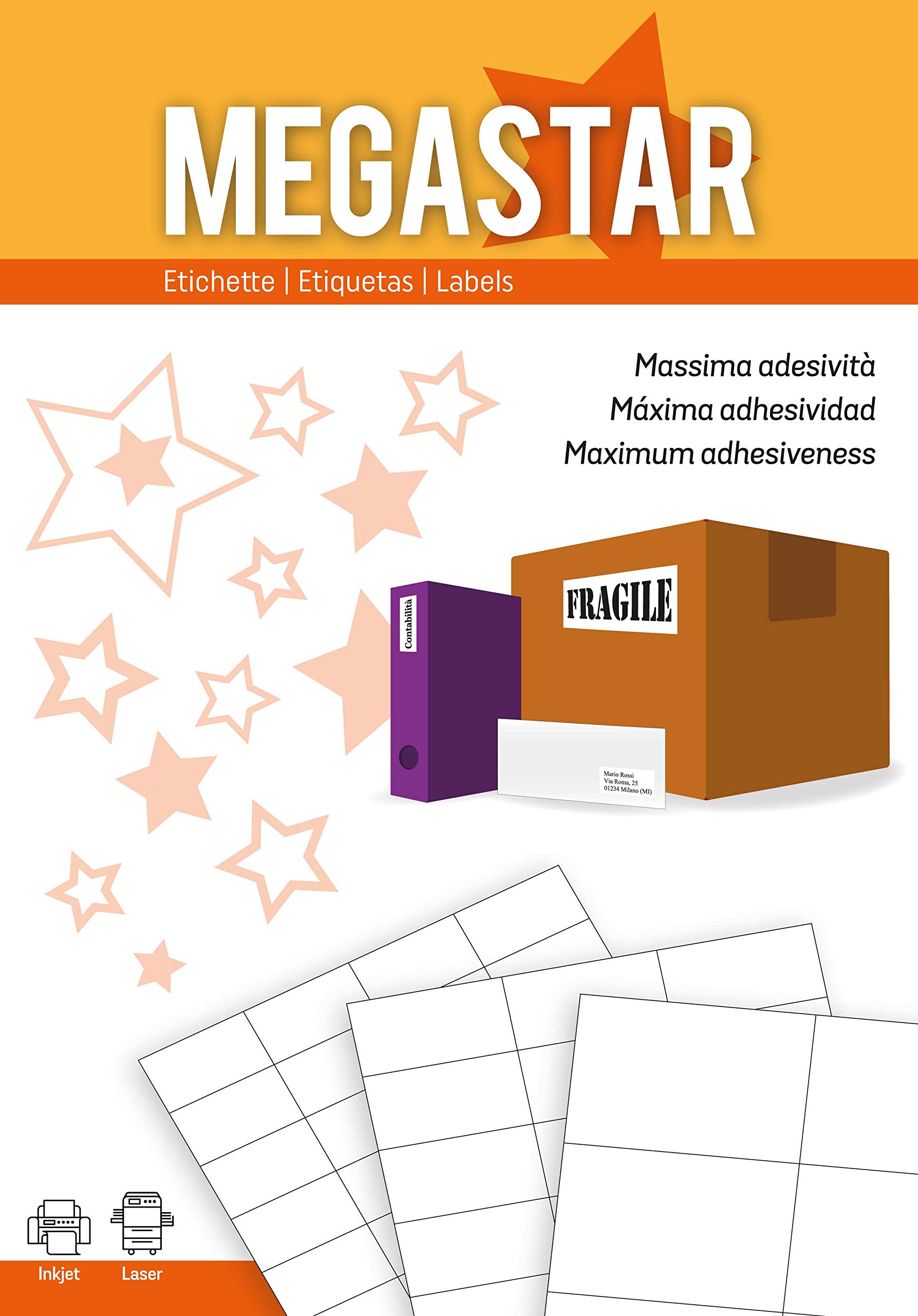 Etichette adesive stampabili megastar 99,1x38,1