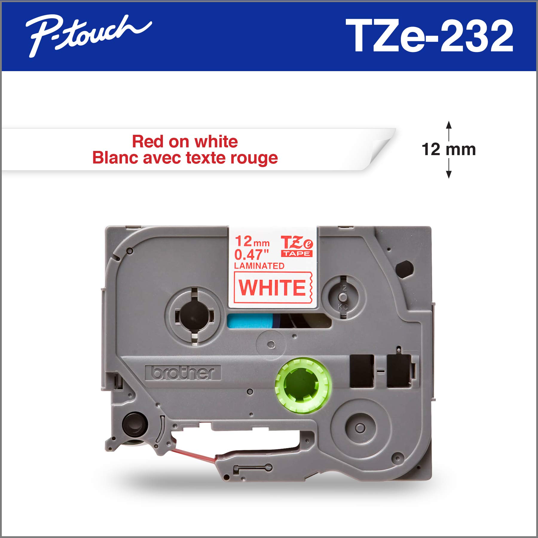 TZE-232 LAMINATED TAPE 12MM 8M