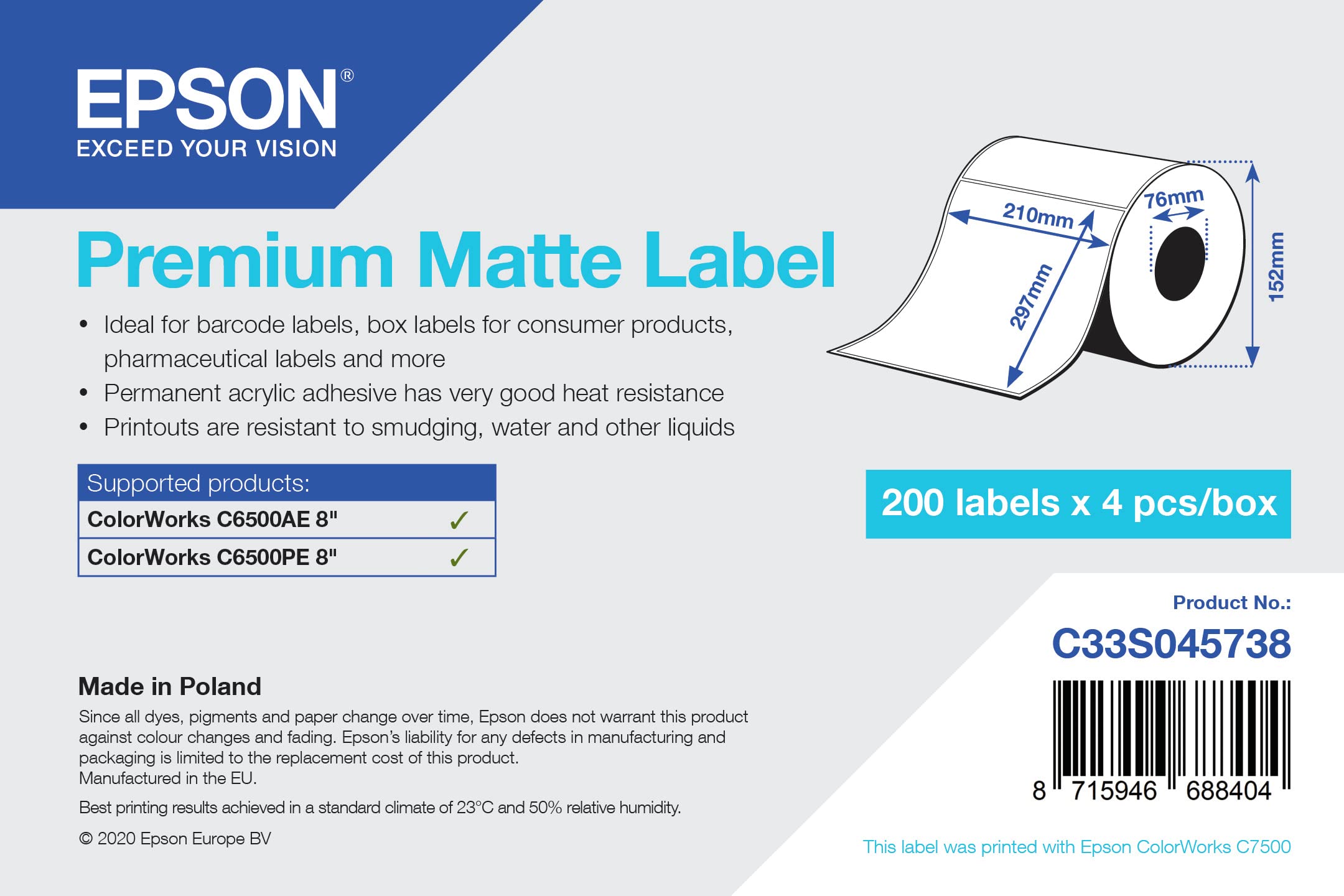 PREMIUM MATTE LABEL DIE CUTROLL