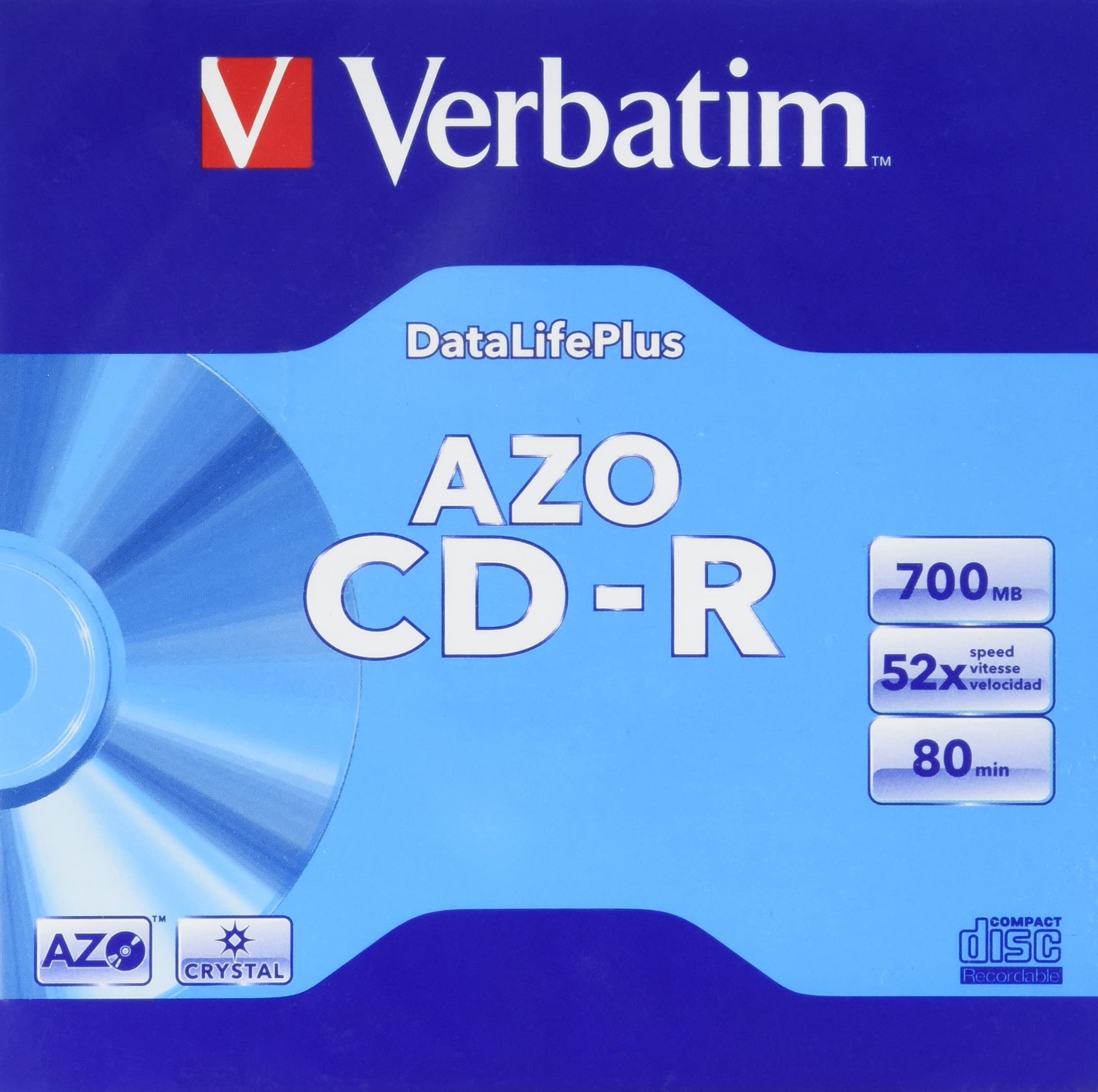 Cd-r 80 min. 700 mb Verbatim jewel case