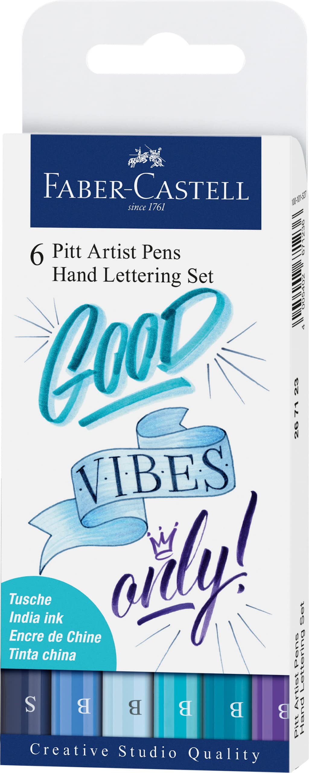 Artist Pen Faber handlettering azzurro pz.6