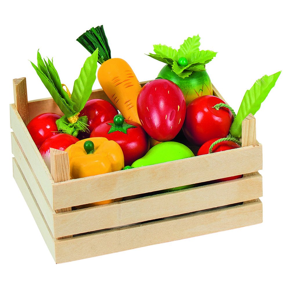 Cassetta in legno frutta e verdura mista