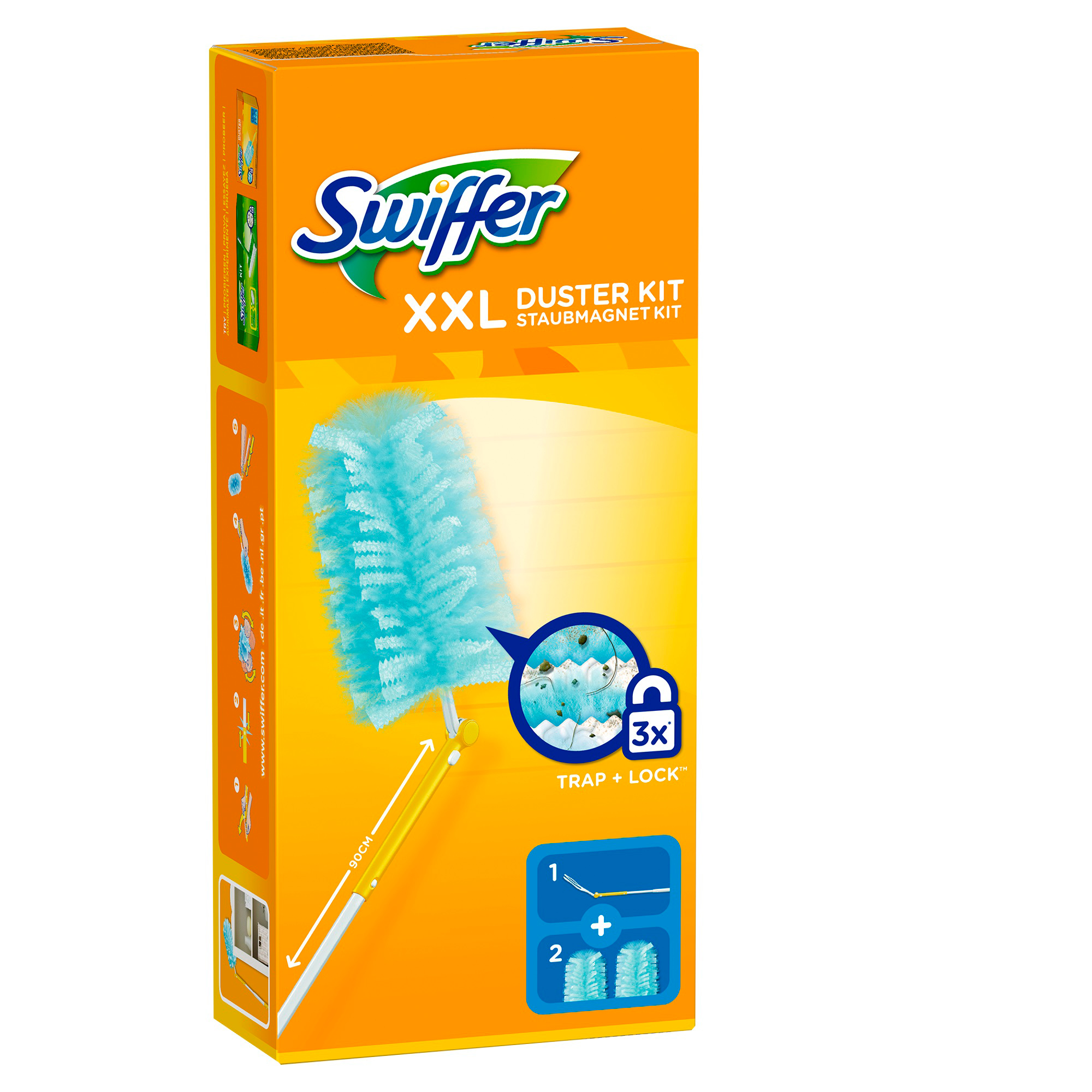 Swiffer Duster XXL - 90 cm - azzurro - Swiffer - starter kit completo con 2 piumini