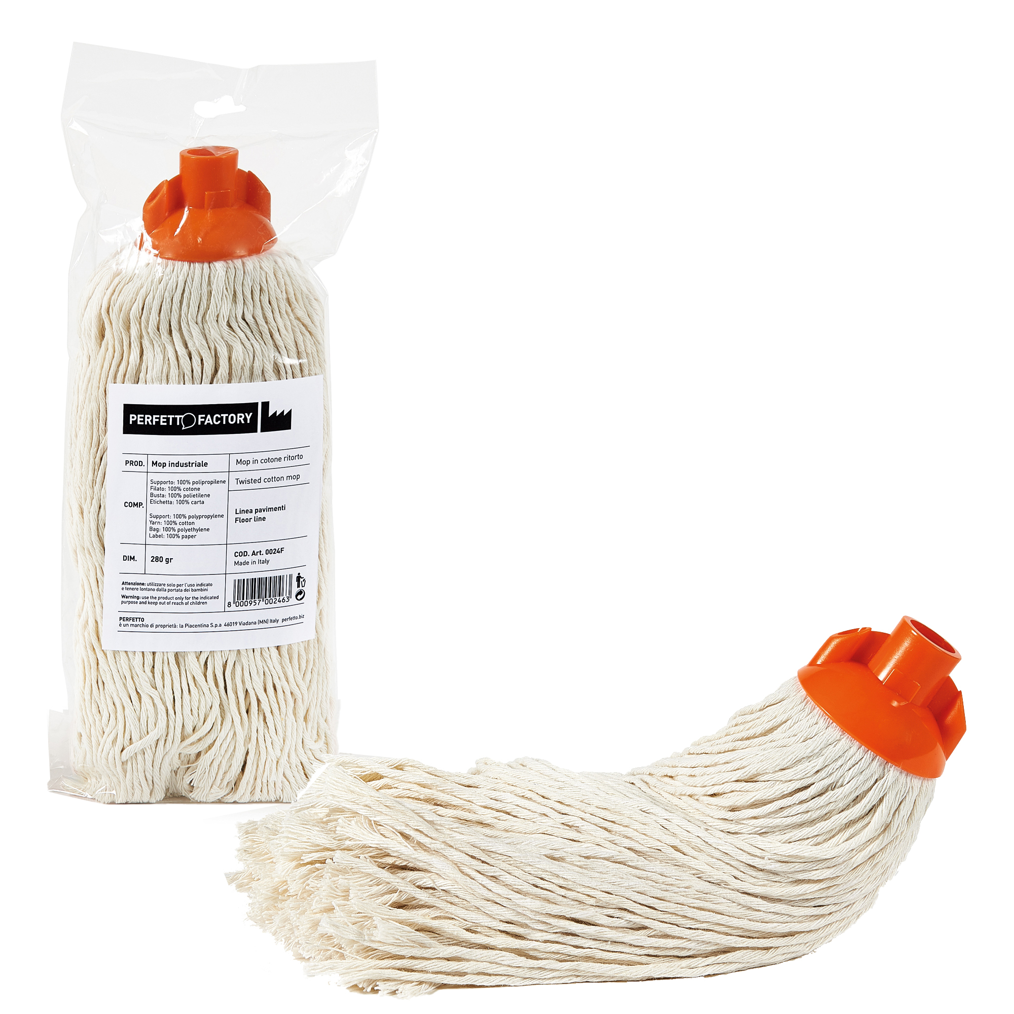 Mop Falcon - cotone - 280 gr - bianco - In Factory