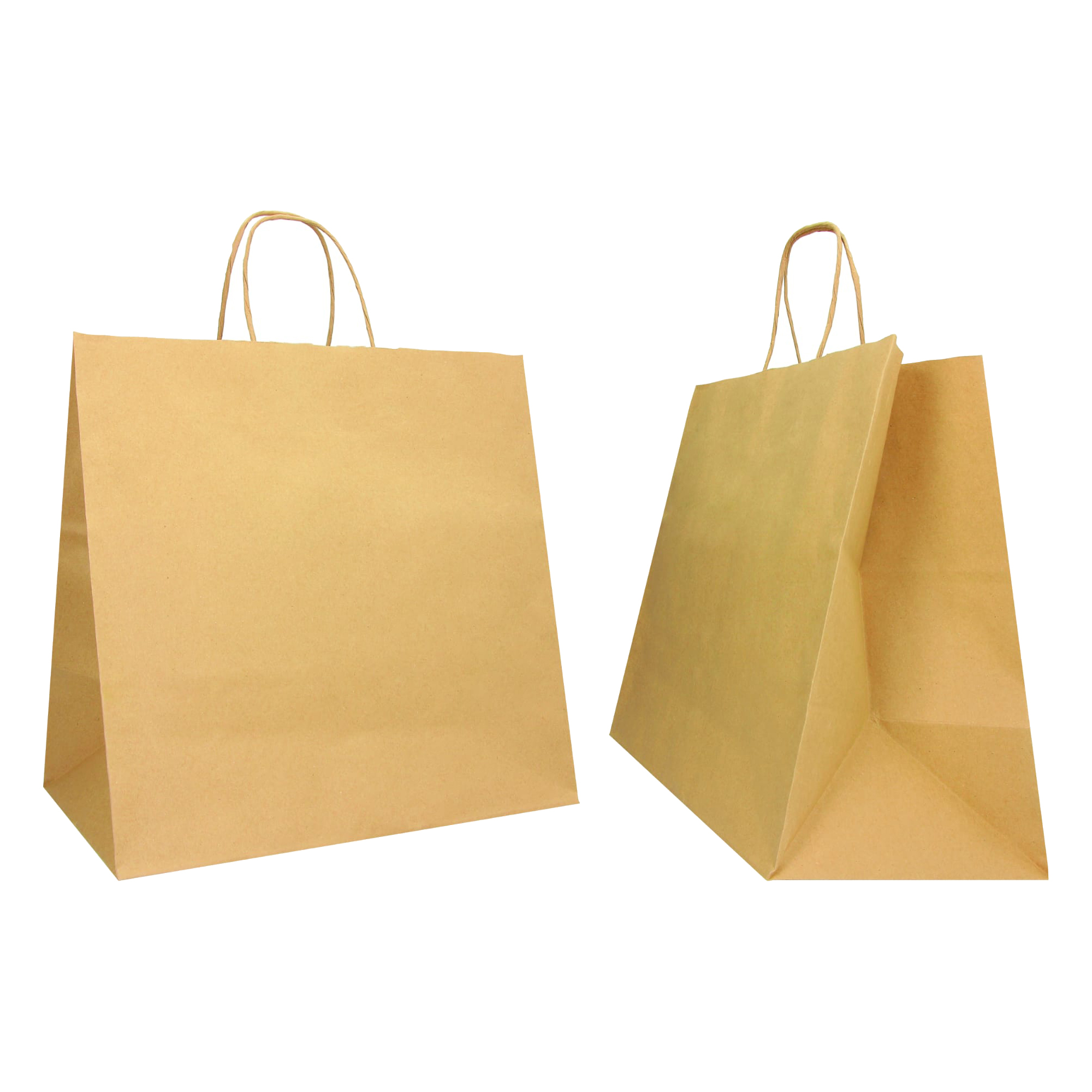 Shopper in carta - maniglie cordino - 32 x 20 x 33cm - avana - conf. 25 sacchetti