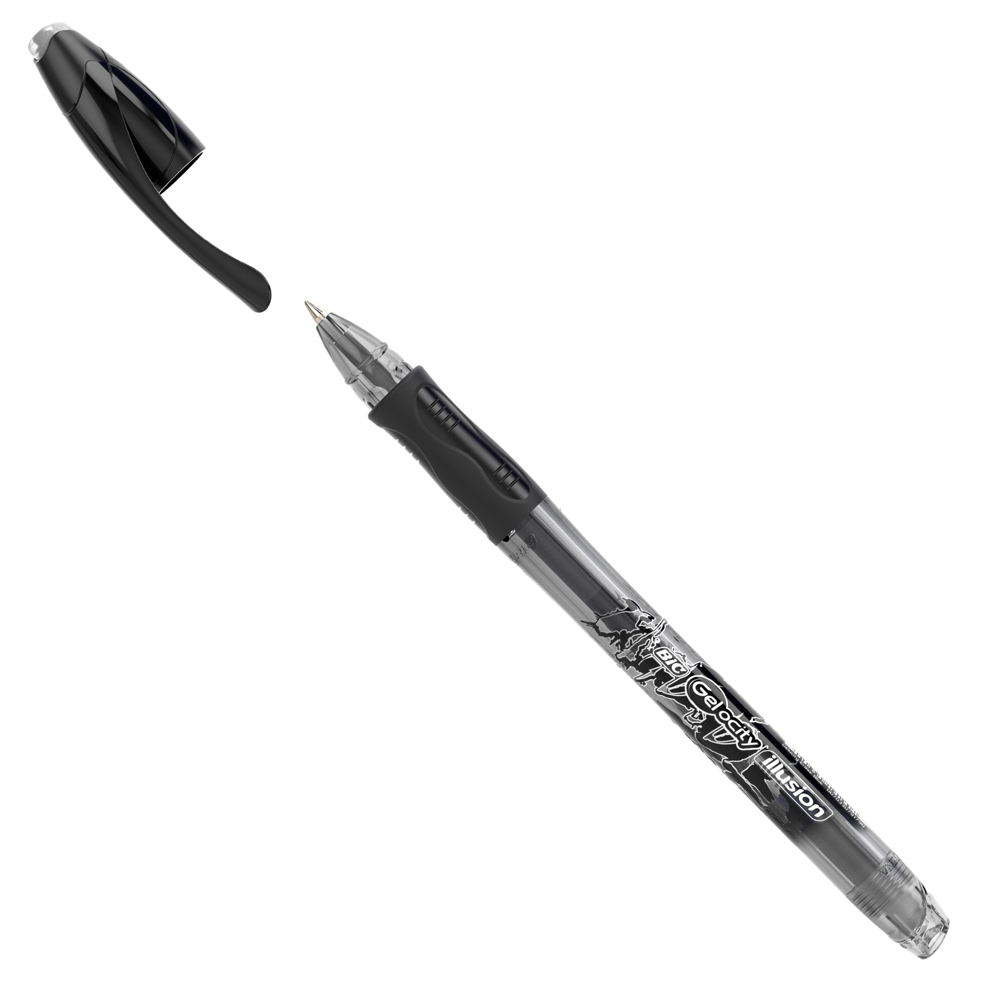 Penna sfera Gelocity Illusion - gel cancellabile - punta 0,7 mm - nero - Bic - conf. 12 pezzi