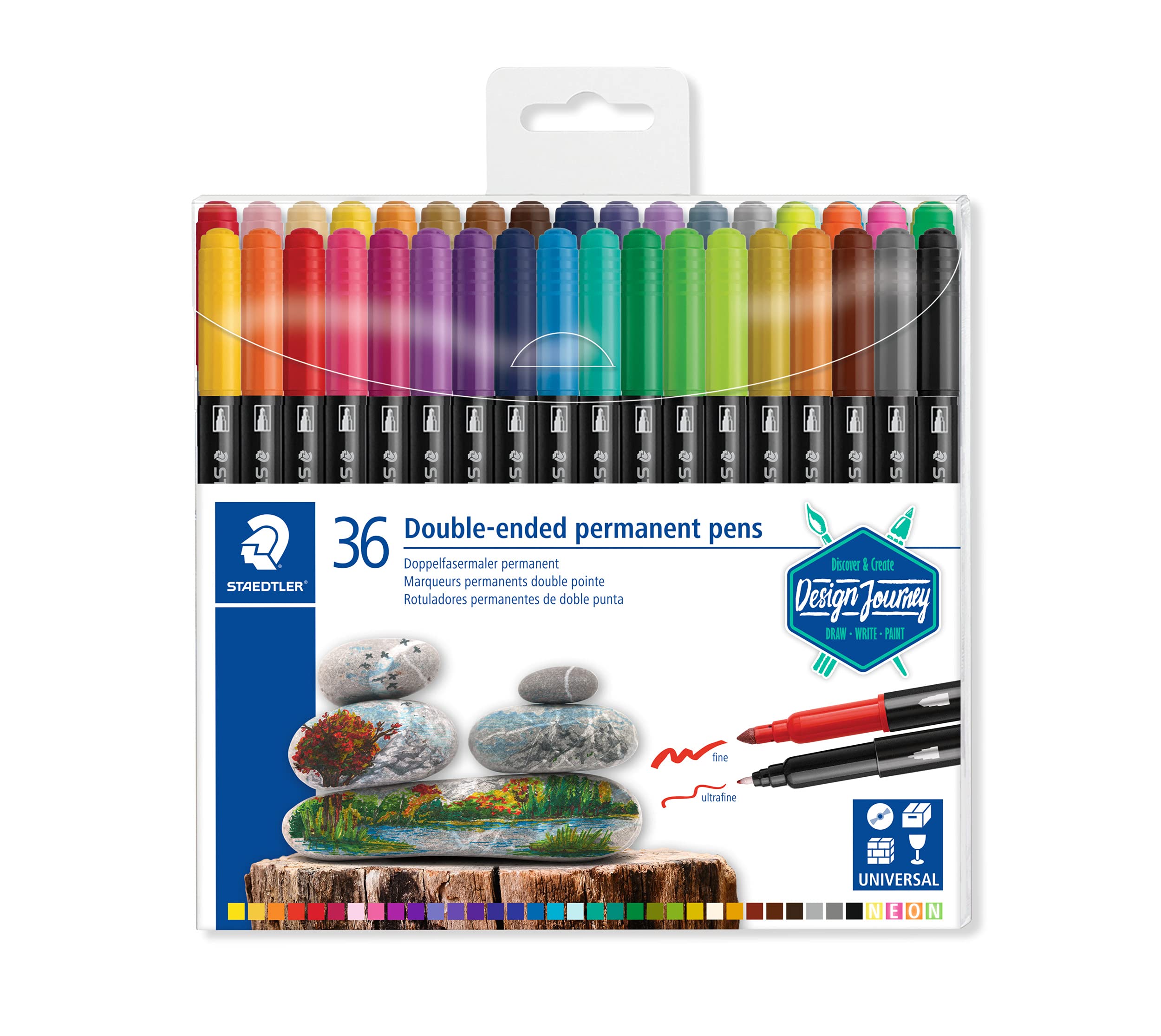 Pennarelli Staedtler twin-tip permanent 36 colori assortiti