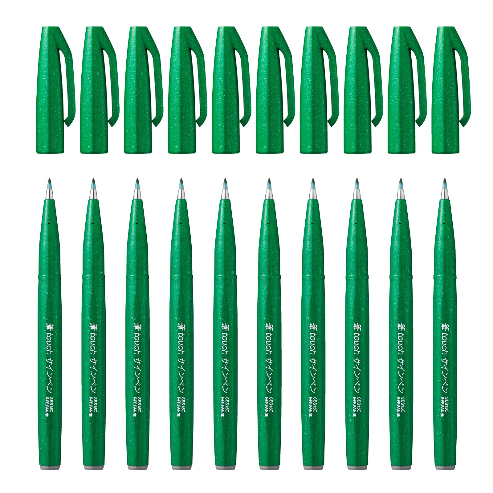 Penna Pentel brush sign Pen ses15c verde