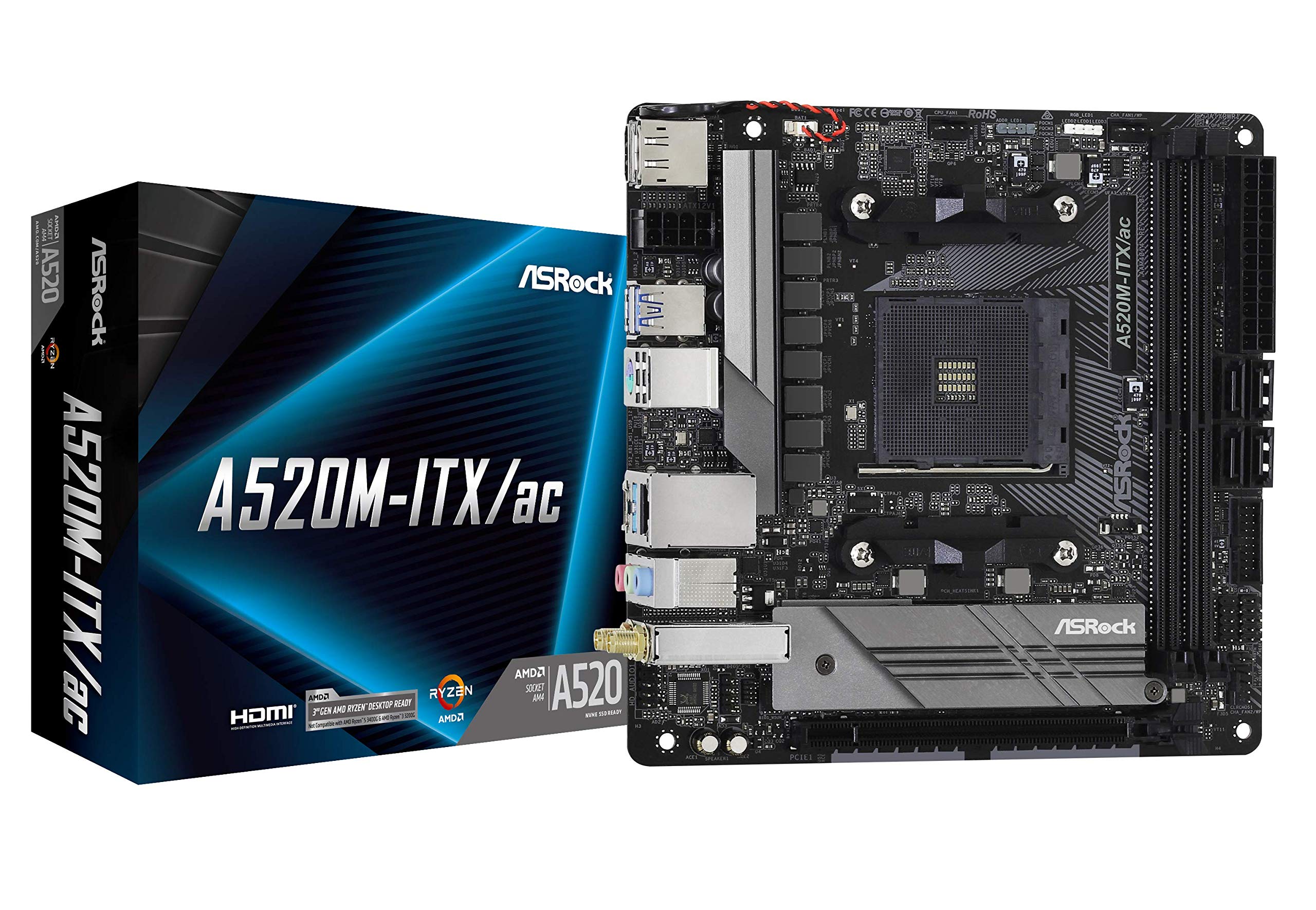 A520M-ITX/AC AM4 2 DDR4 4XSATA