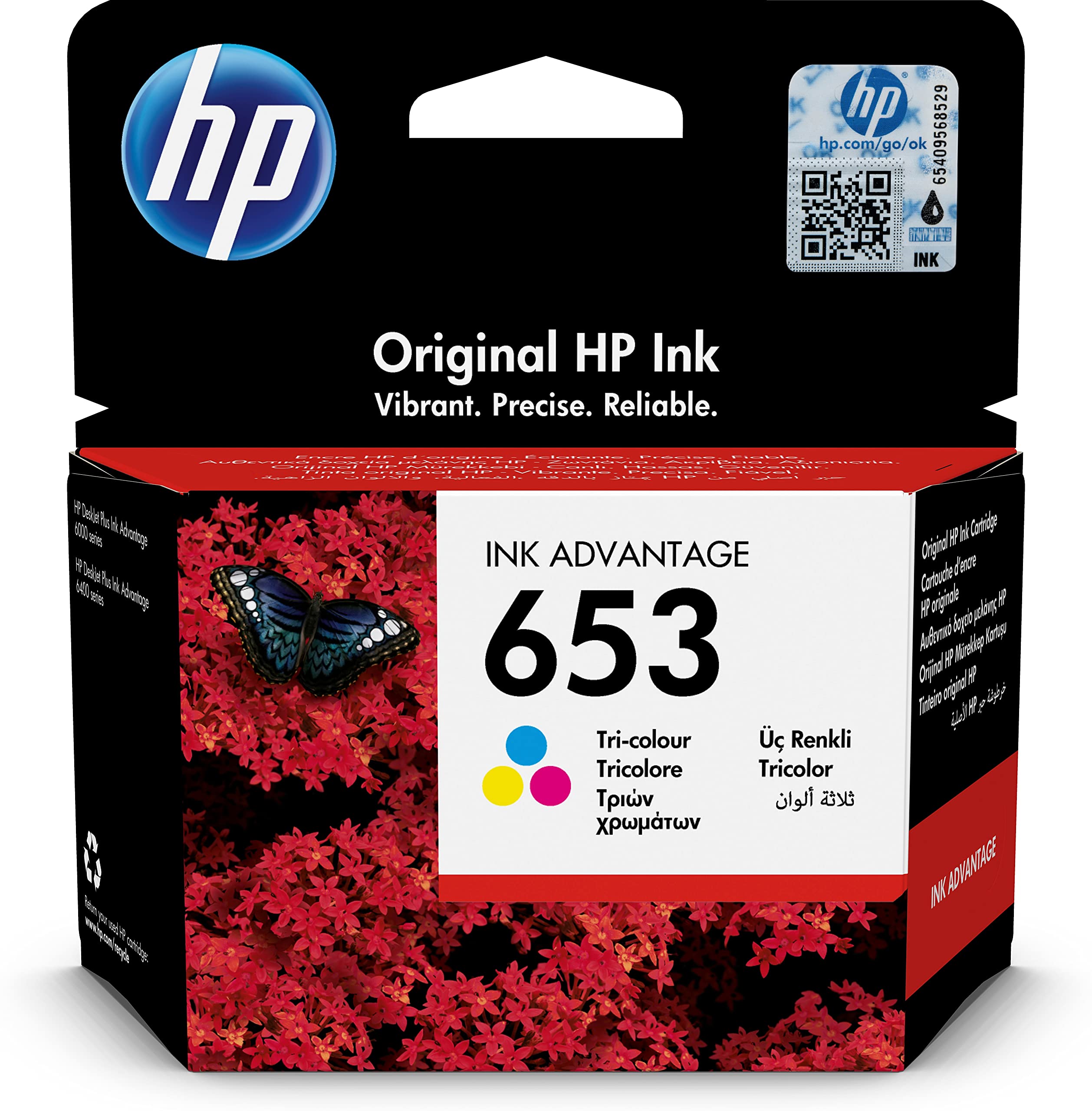 HP 653 TRI-COLOR ORIGINAL INK