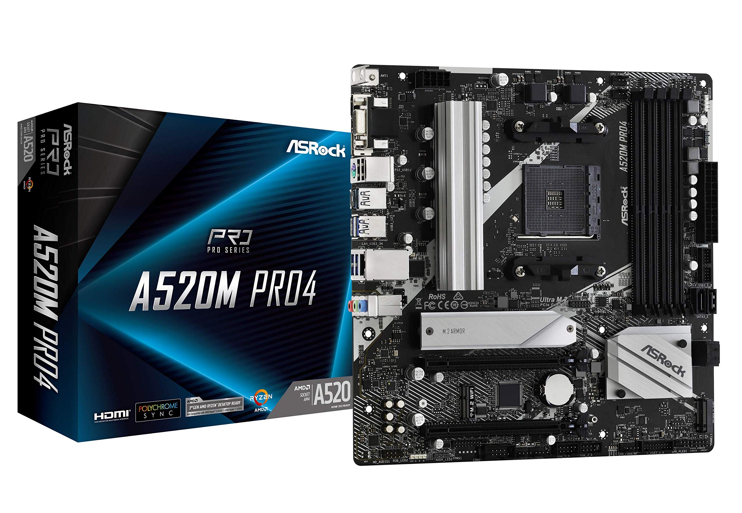 A520M PRO4 AM4 4 DDR4 4XSATA