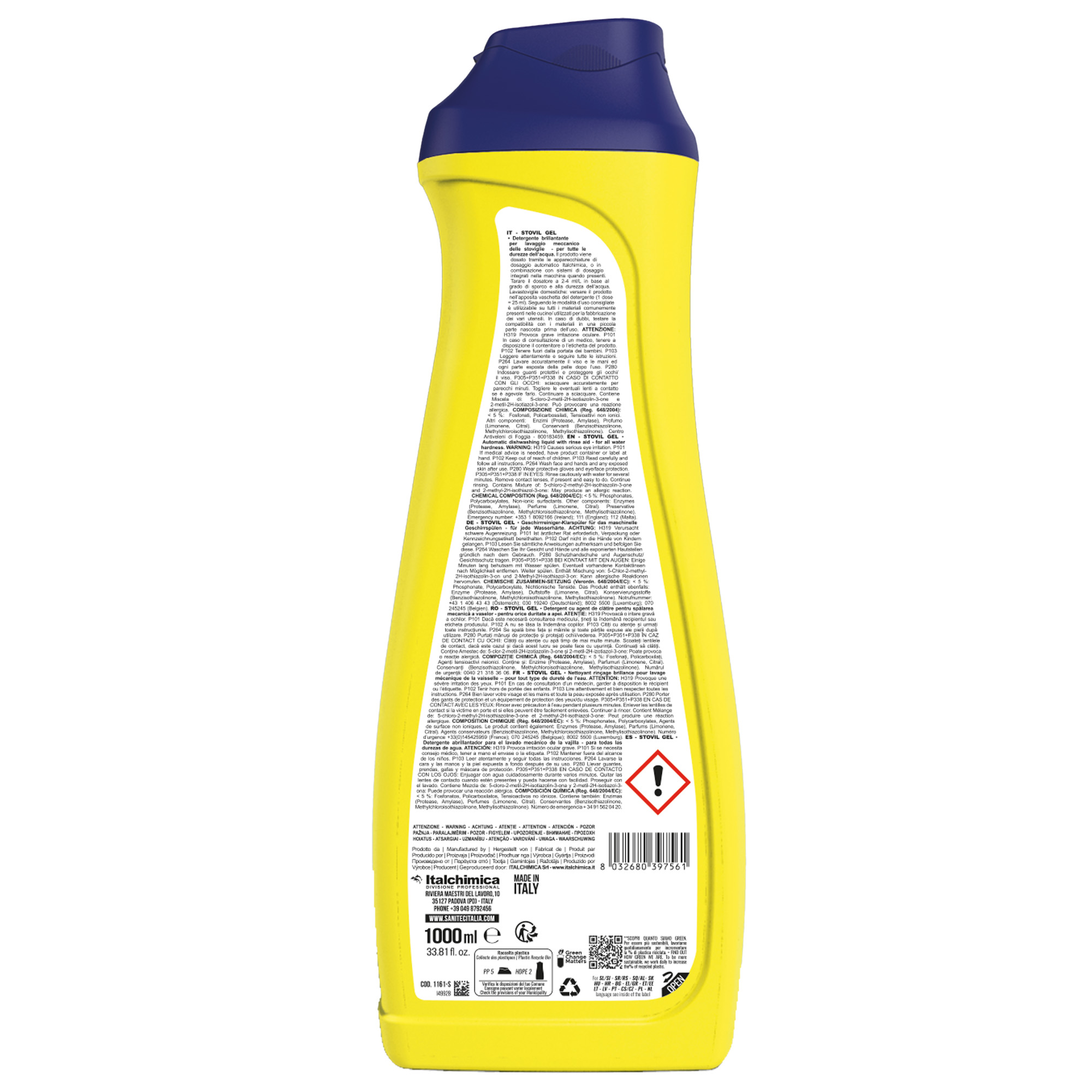 Detergente per lavastoviglie Stovil Gel - 1 L - Sanitec