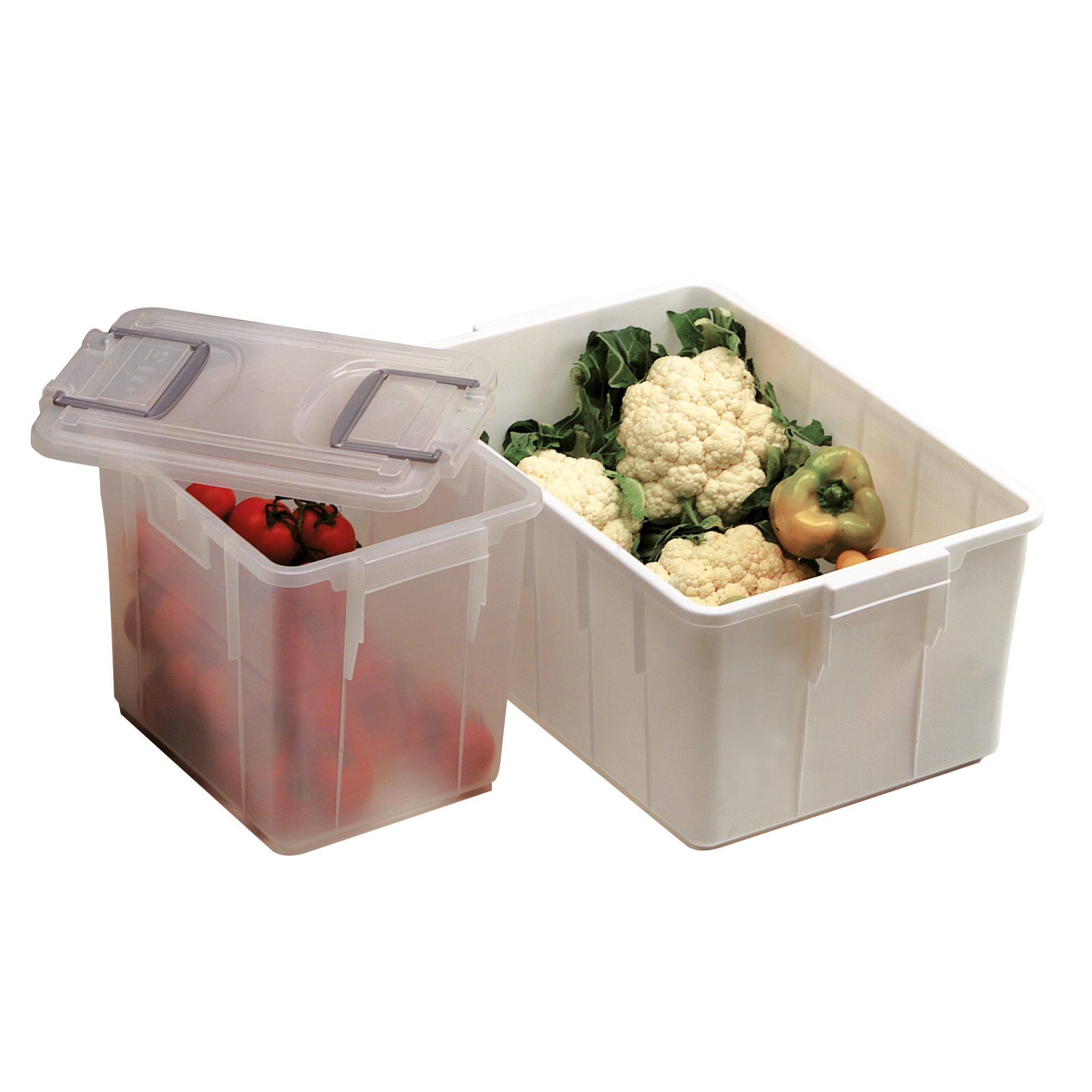 Contenitore Foodbox con coperchio - 58x38x26 cm - 40 L - PPL riciclabile - bianco - Mobil Plastic