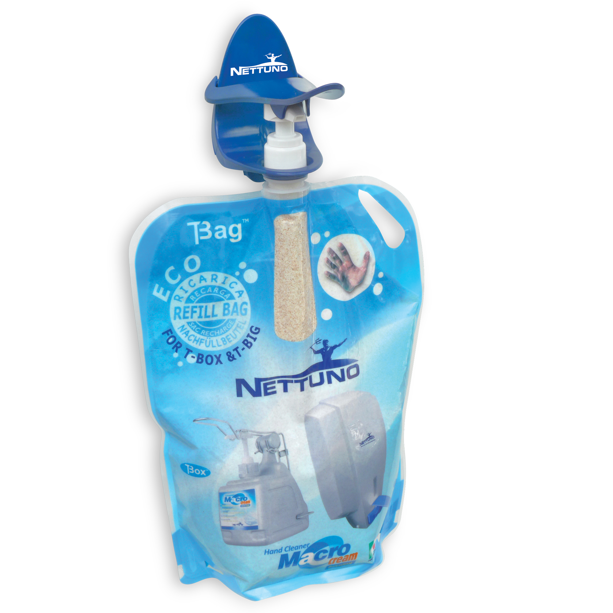 Supporto a muro T-Duck per sacche ricarica T-Bag - 3 L - blu - Nettuno