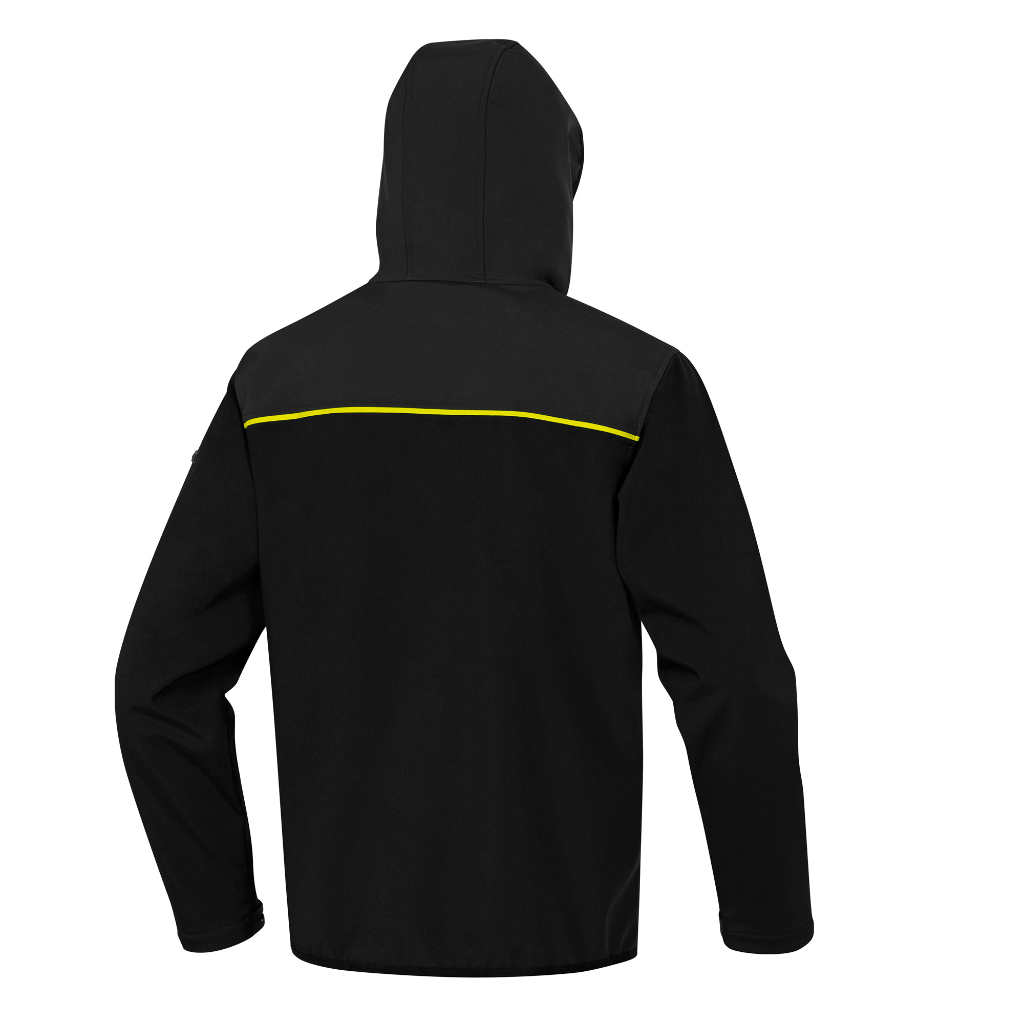 Giacca Softshell Horten - tessuto Softshell/poliestere/elastan - con cappuccio - taglia XXL - nero/giallo - Deltaplus