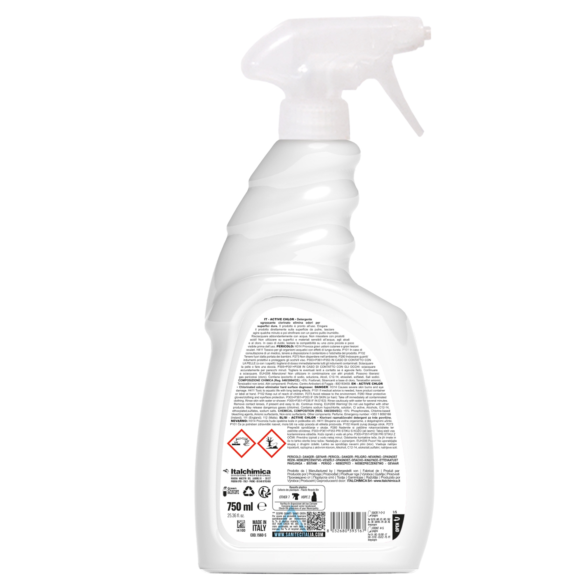 Detergente gel - profumato - con cloro attivo - trigger 750 ml - Sanitec