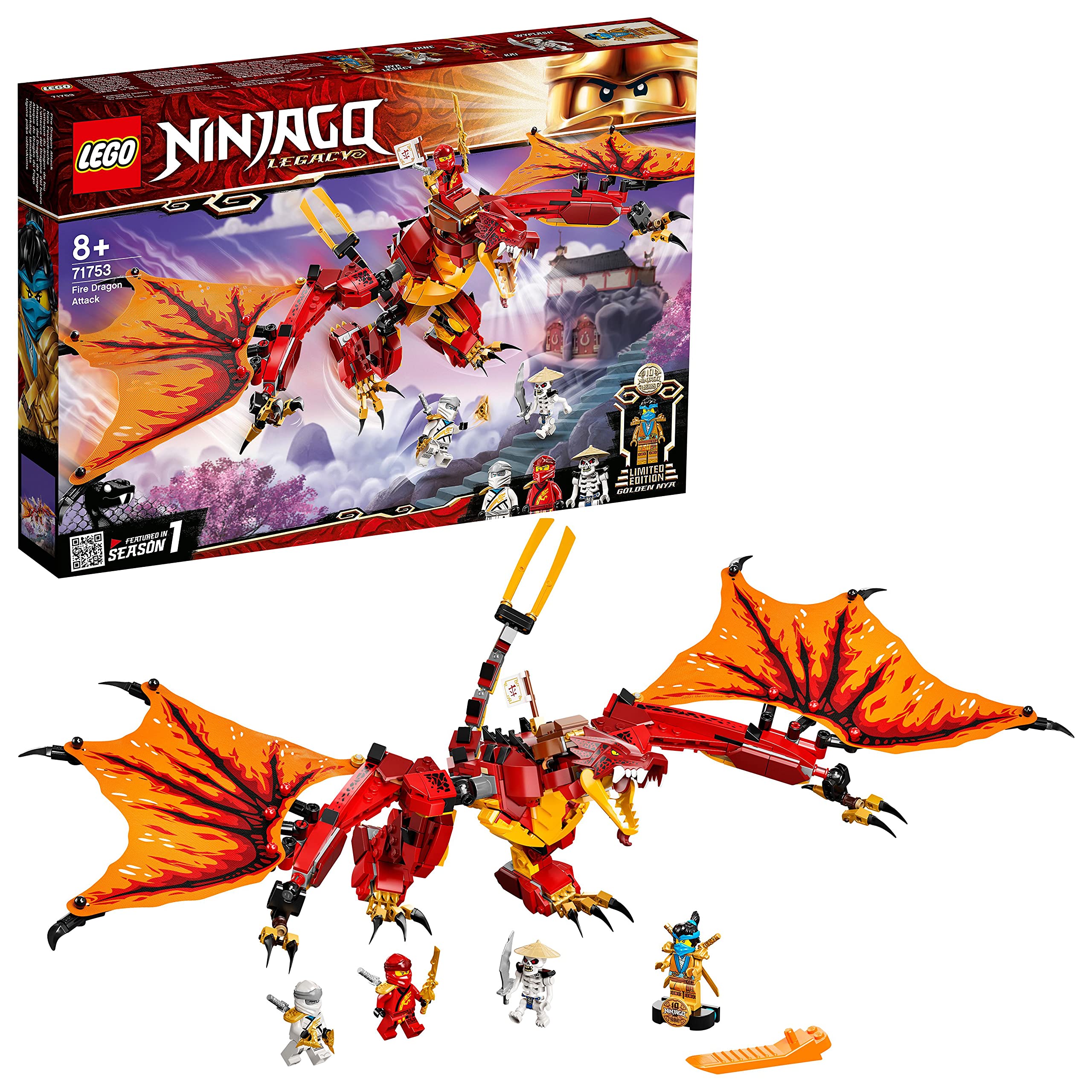 Lego ninjago l'attacco del dragone del fuoco 71753