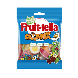 Caramella gommosa - crazy mix - formato pocket 90 gr - Fruit-Tella