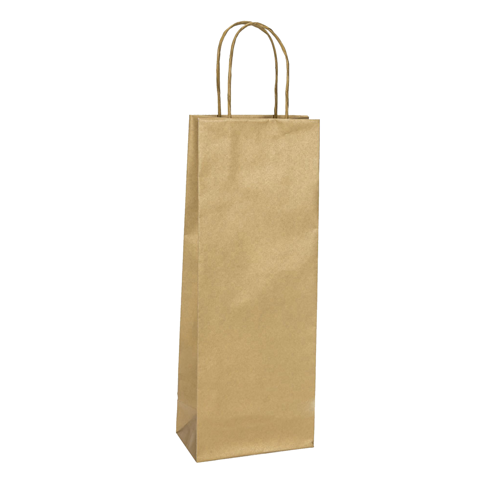 Shoppers portabottiglie - carta biokraft - 14 x 9 x 38 cm - oro - Mainetti Bags - conf. 20 pezzi