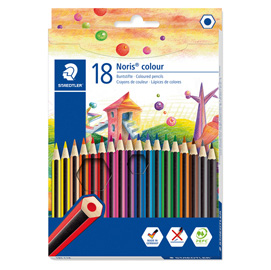 Matite colorateNoris Colour - in wopex - colori assortiti - Staedtler - astuccio 18 pezzi