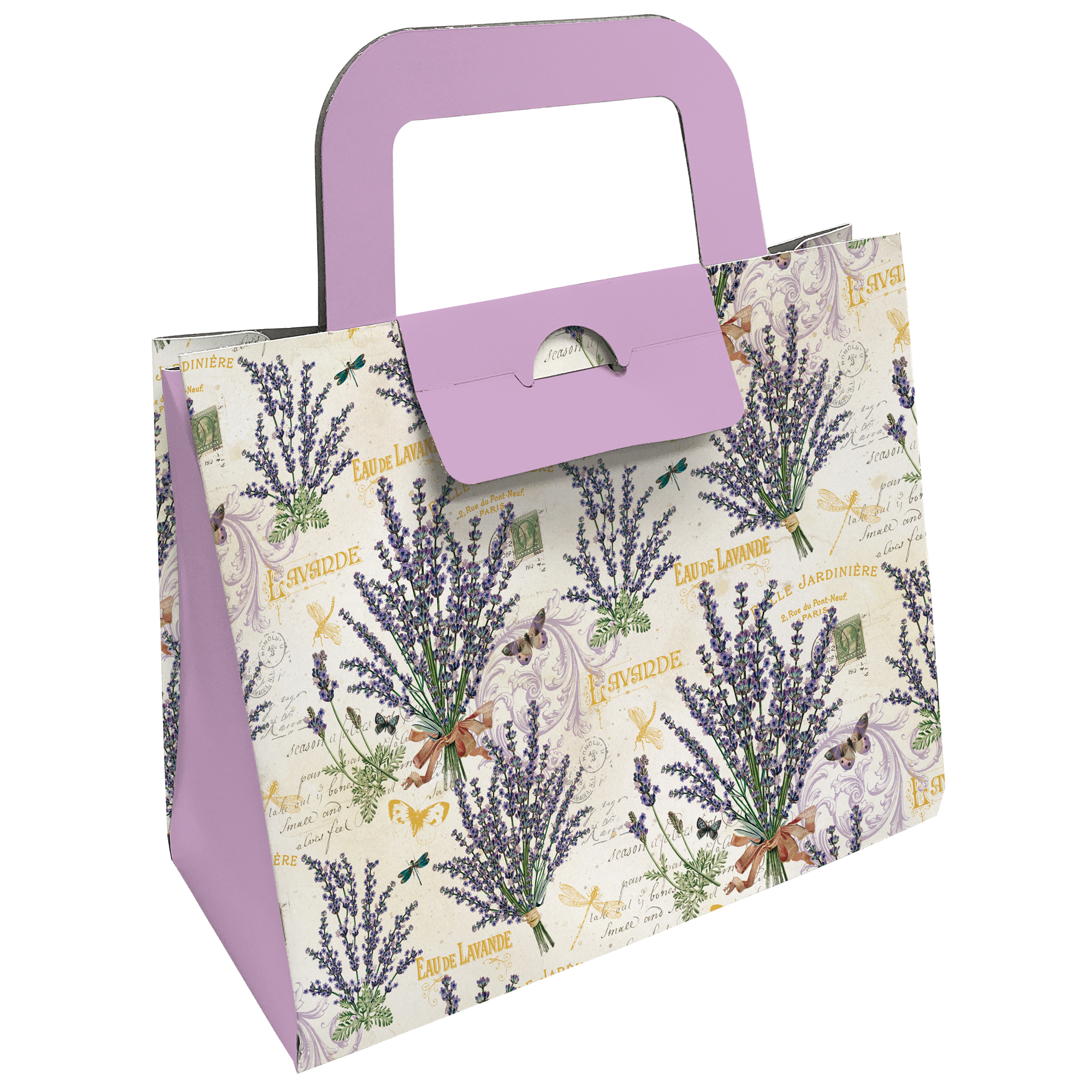 Scatola portaoggetto - fantasia Lavanda - 27 x 22,5 x 12,5 cm - Kartos