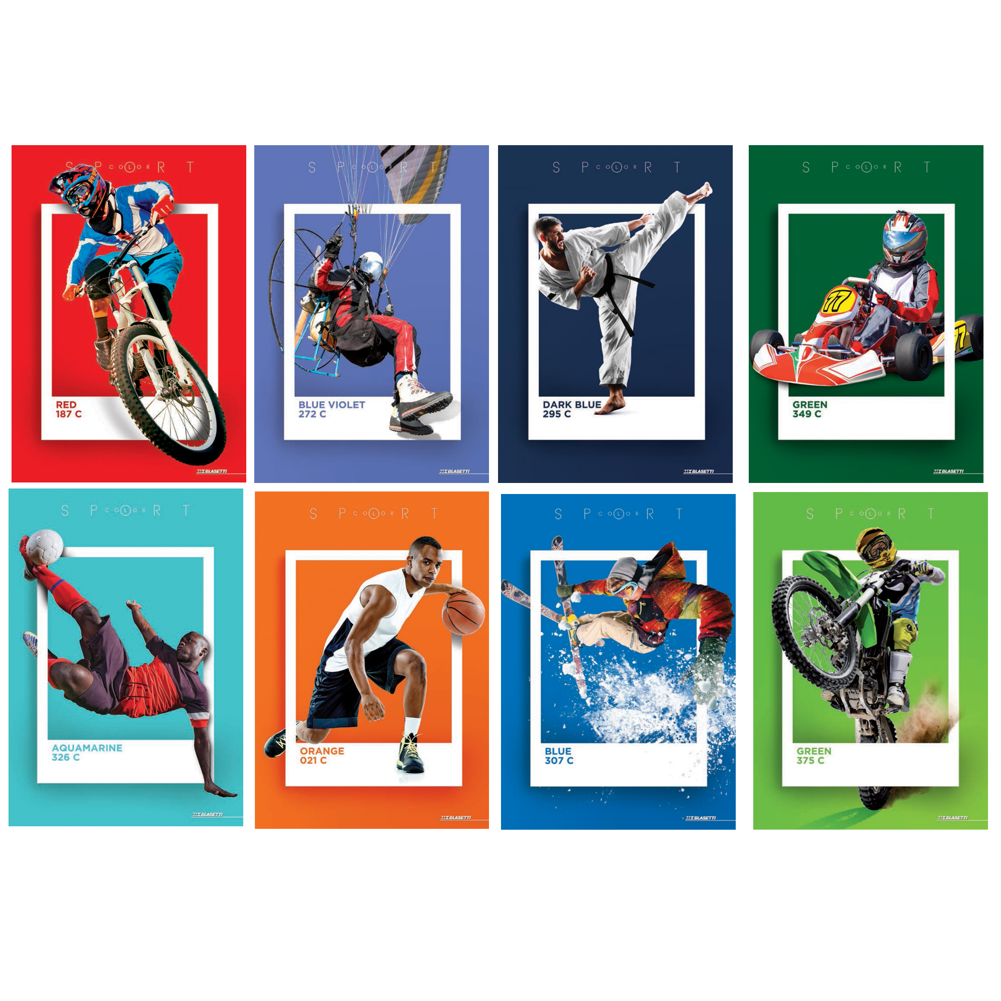 Maxiquaderno Sport Color 2022 - A4 - 1 rigo - c/margine - 21 fogli - 80 gr - Blasetti