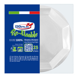 Piatto frutta - PS reuse - D 170 mm - bianco - Dopla - conf. 25 pezzi