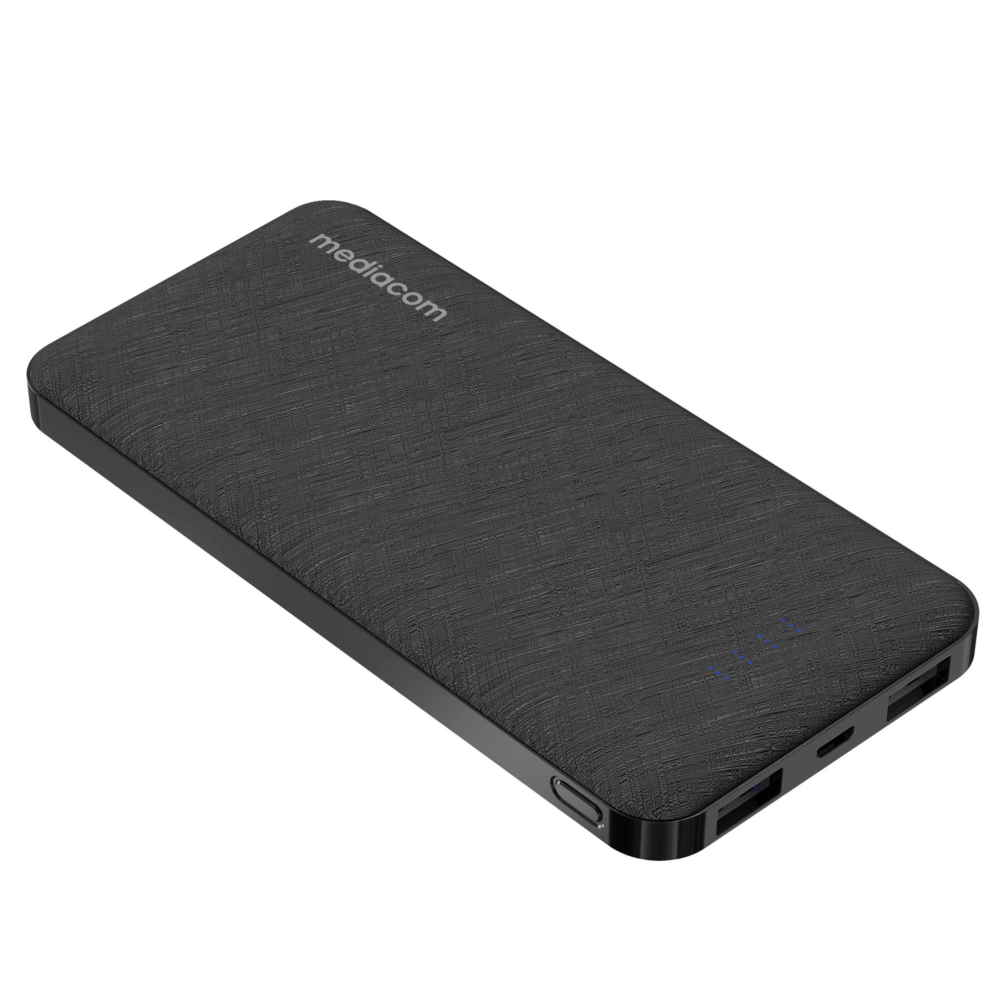 Powerbank ultrasottile USB - da 10.000 mAh - nero - Mediacom