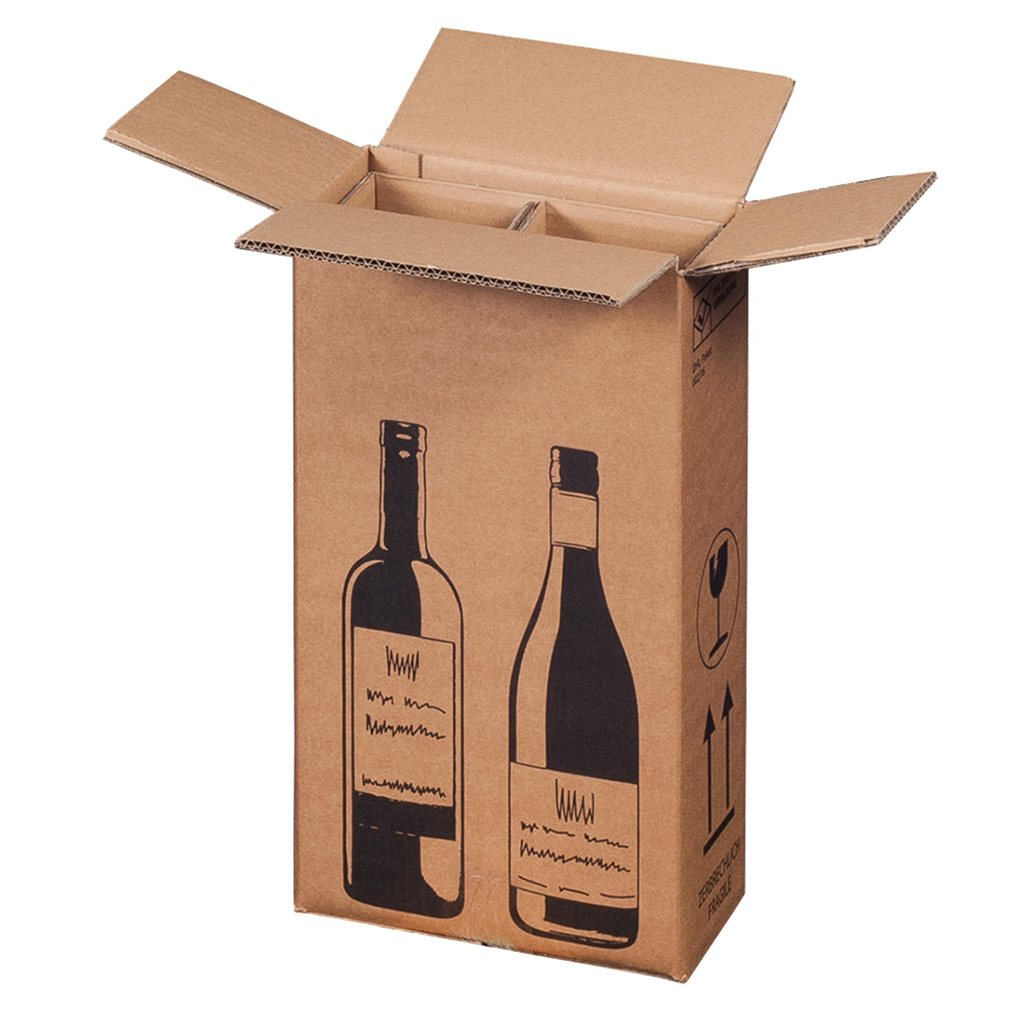 Scatola Wine Pack - per 2 bottiglie - 20,4 x 10,8 x 36,8 cm - Bong Packaging - conf. 10 pezzi