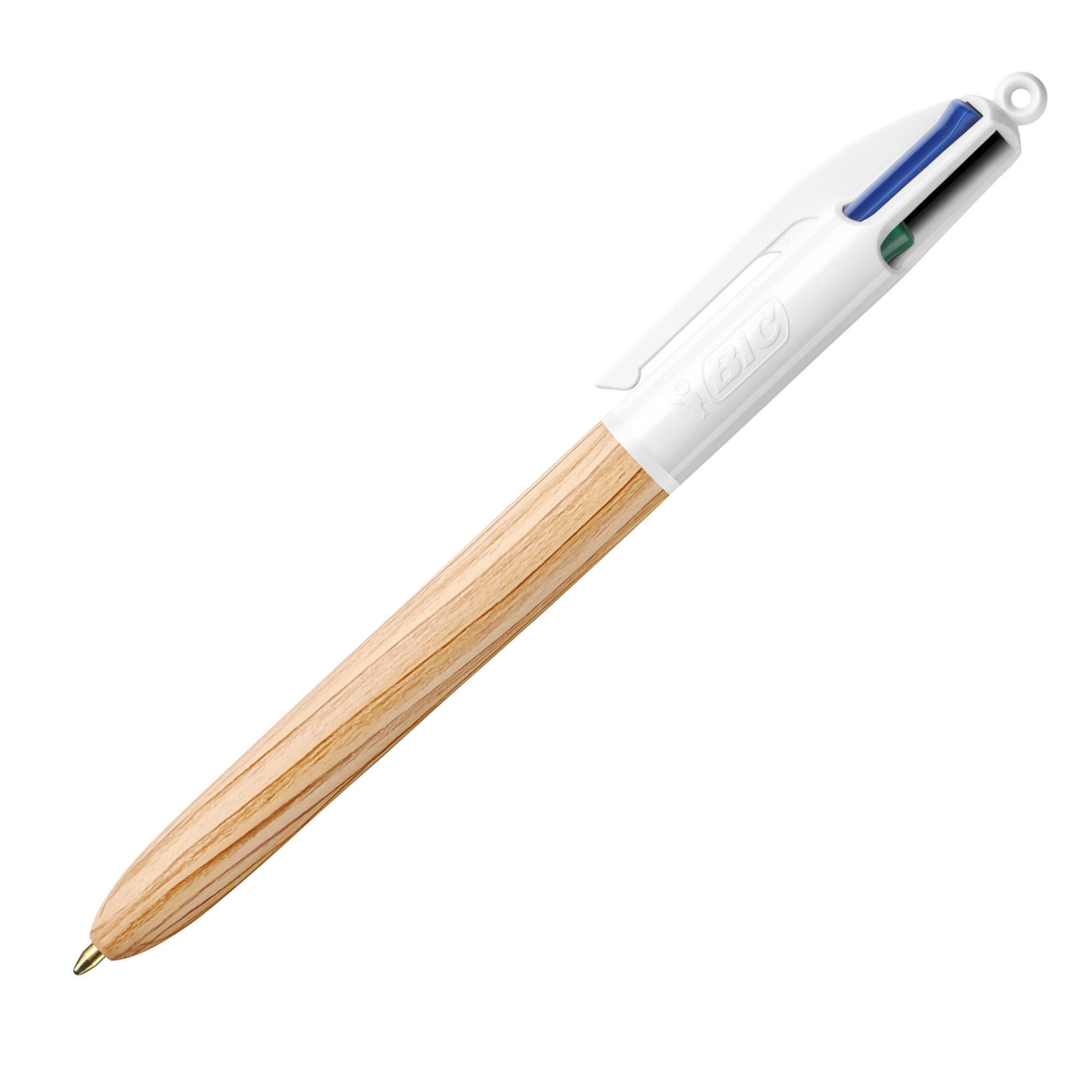 Penna a sfera bic multicolore in legno 1mm - 4 colori 3086123704213