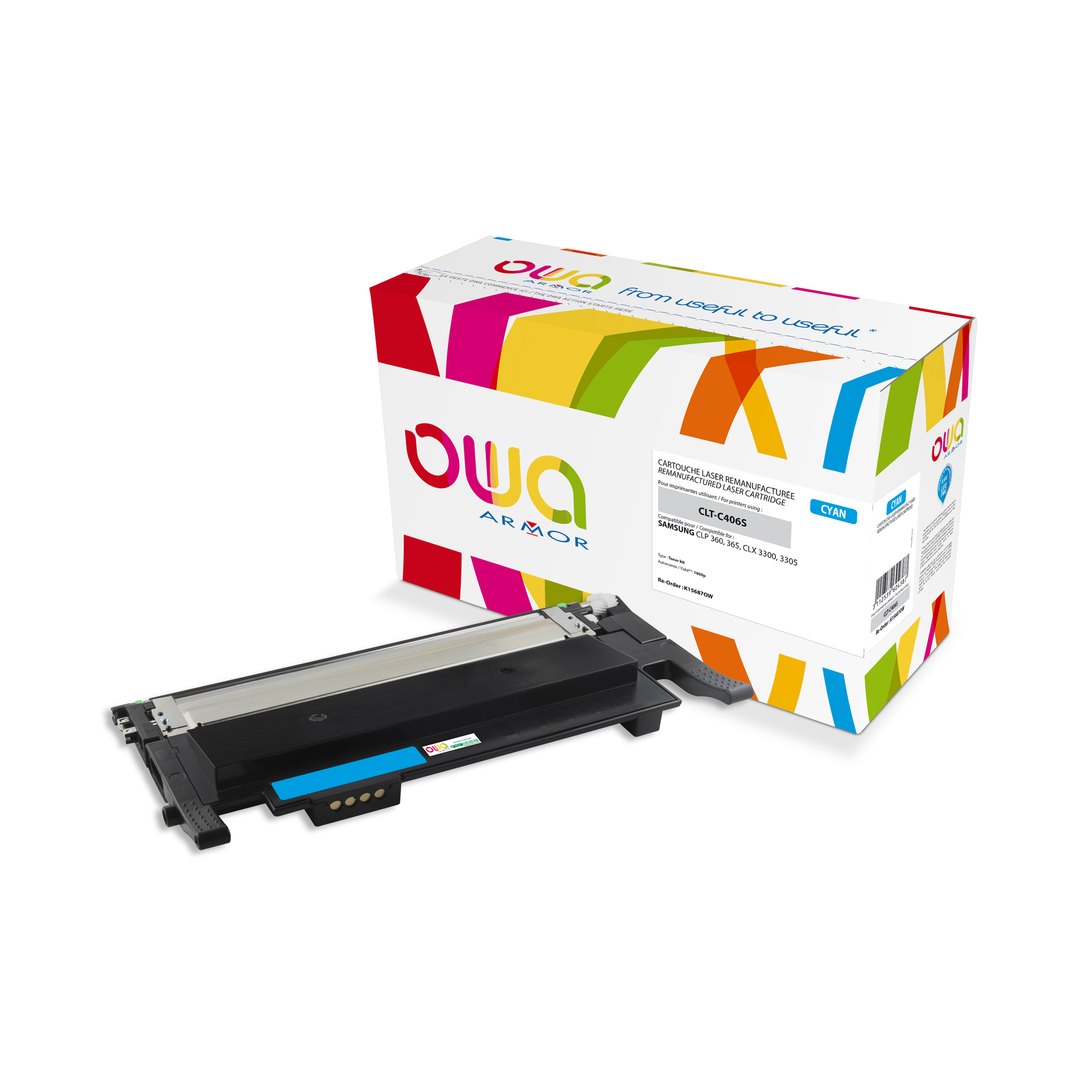 Armor - Toner per Hp/Samsung - Ciano - CLT-C406S - 1.000 pag