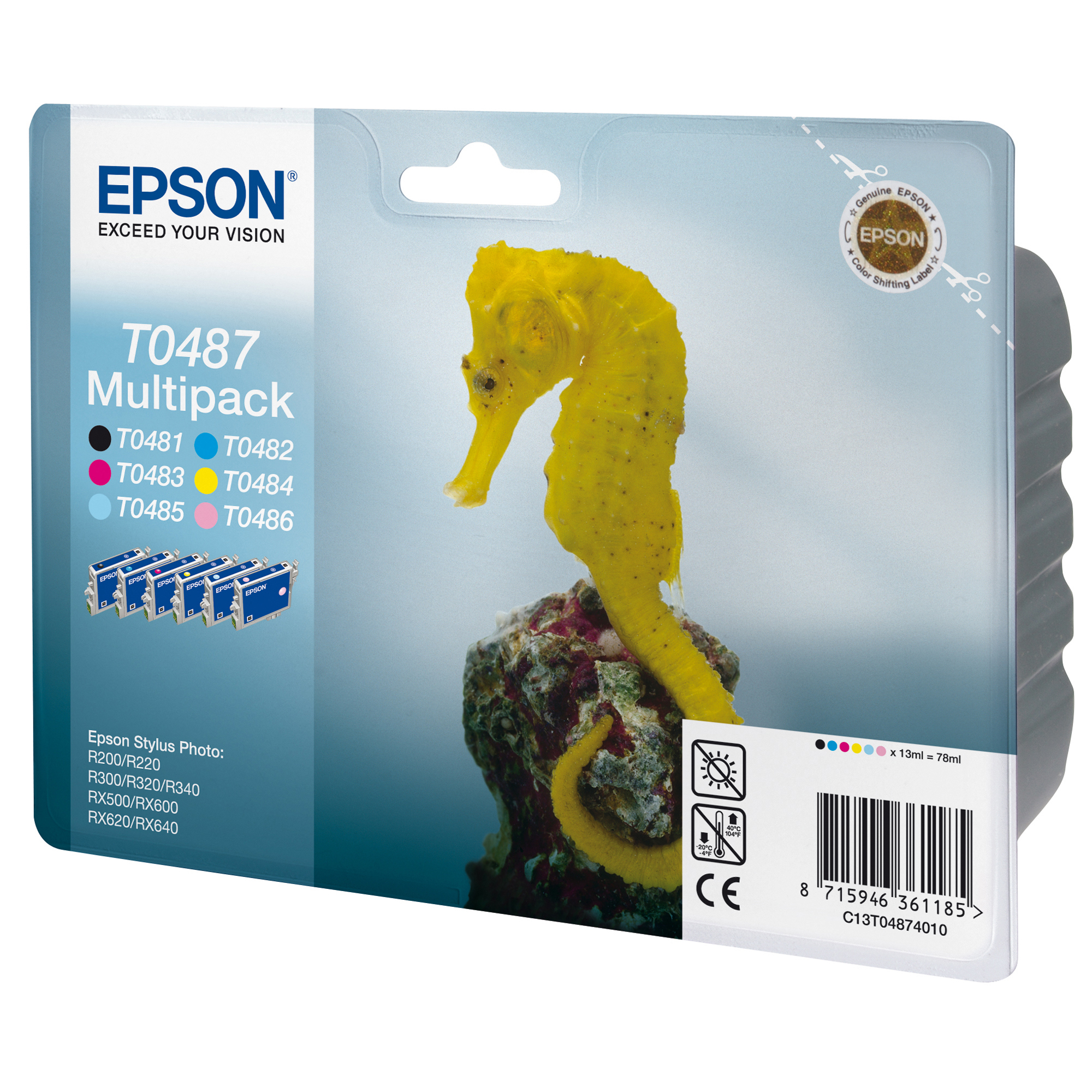 Epson - Multipack Cartuccia ink - C/M/Y/K/C CH/M CH - T0487 - C13T04874010 - 13ml cad