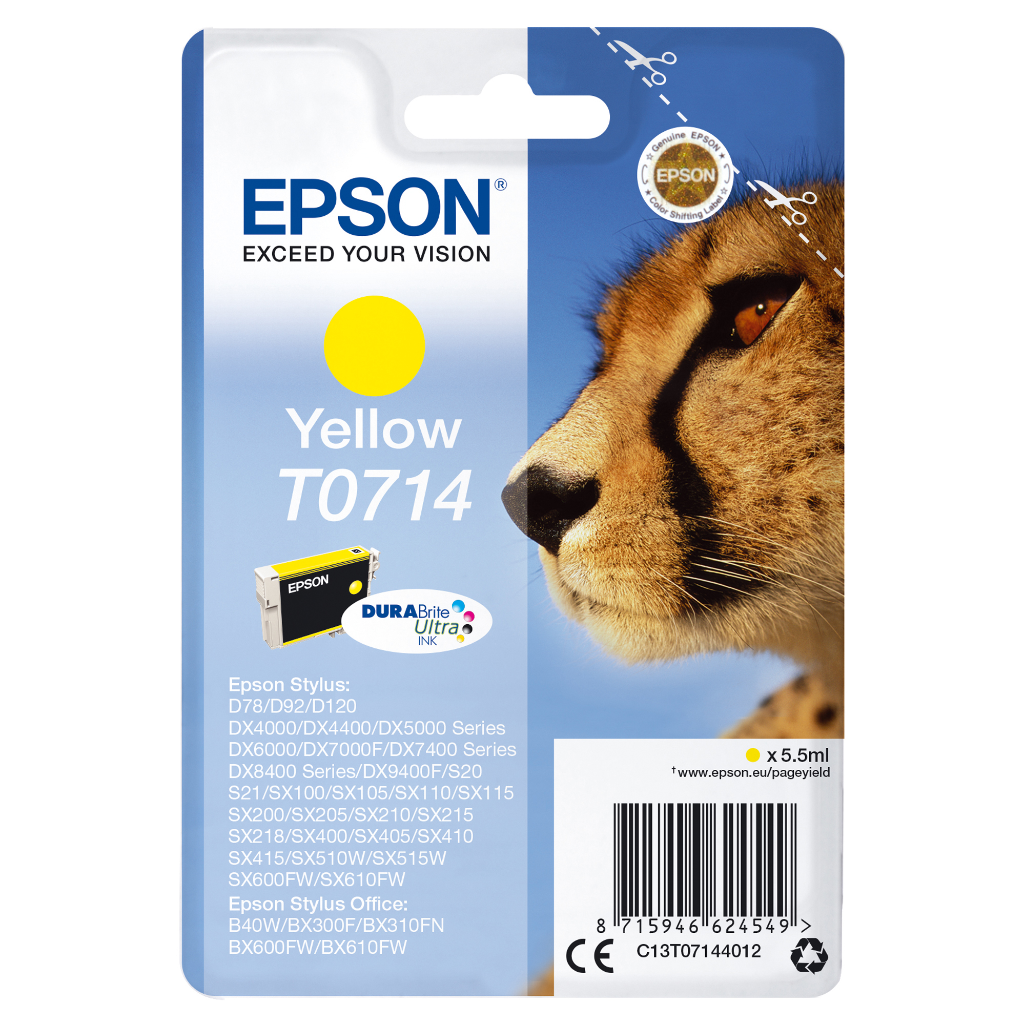 Epson - Cartuccia ink - Giallo - T0714 - C13T07144012 - 5,5ml