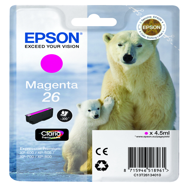 Epson - Cartuccia ink - 26 - Magenta - C13T26134012  - 4,5ml