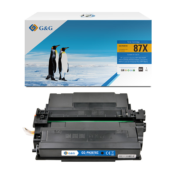 GG - Toner compatibile per Hp LaserJet Enterprise MFp M527f/MFp M527dn/M506x - Nero - 18.000 pag