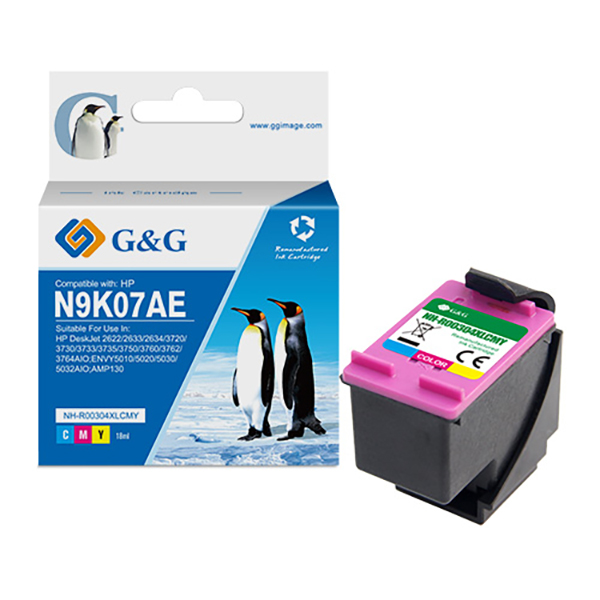 GG - Cartuccia ink Rigenerata per HP DeskJet 2622/2633/2634 - C/M/Y - 360 pag