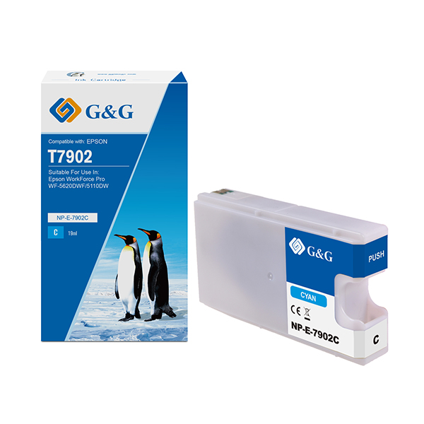 GG - Cartuccia ink Compatibile per Epson WorkForce Pro WF-5620DWF/WF-5110DW - Ciano