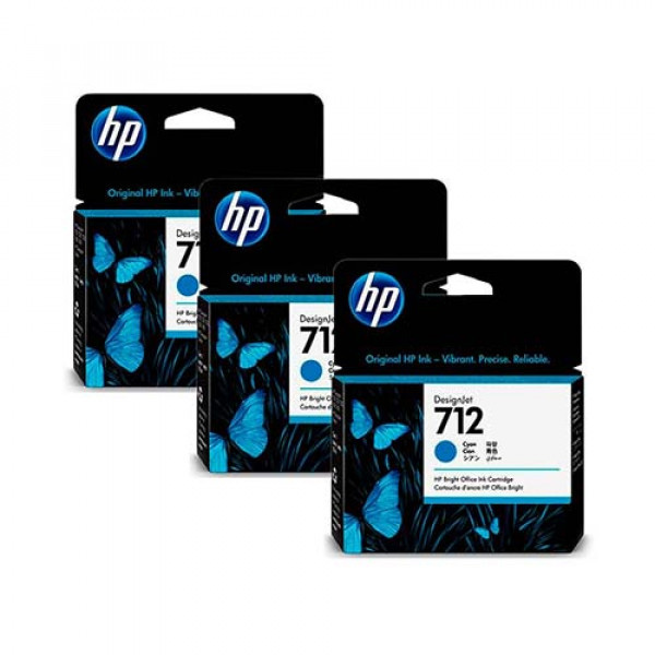 Hp - Conf. 3 Cartucce - 712 - Ciano - 3ED77A - 29 ml cad